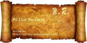 Milla Roland névjegykártya